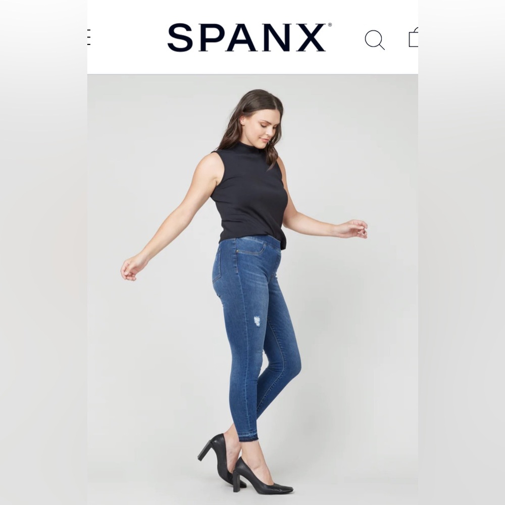 Spanx Distressed Ankle Skinny Jeans